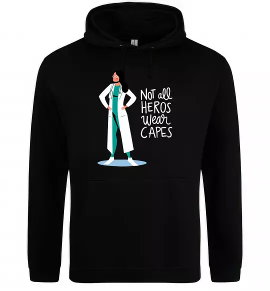 Женская толстовка (худи) Not all heros wear capes Черный фото