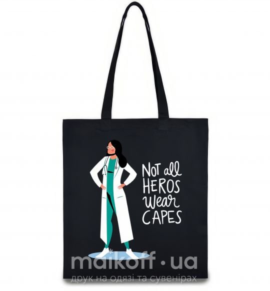 Еко-сумка Not all heros wear capes Чорний фото