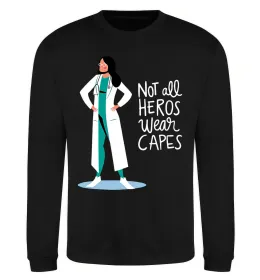 Світшот Not all heros wear capes Чорний фото