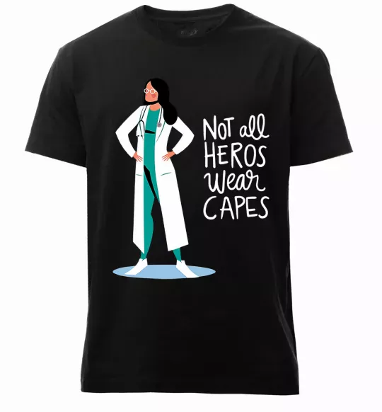 Мужская премиум футболка Not all heros wear capes Черный фото