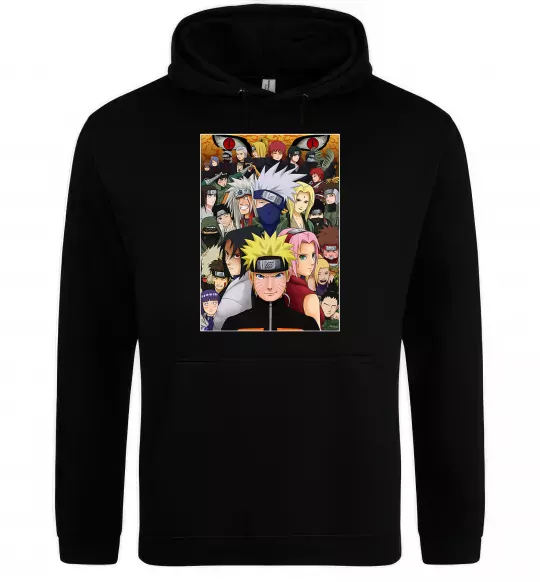 Мужская толстовка (худи) Аніме Наруто персонажі Черный фото