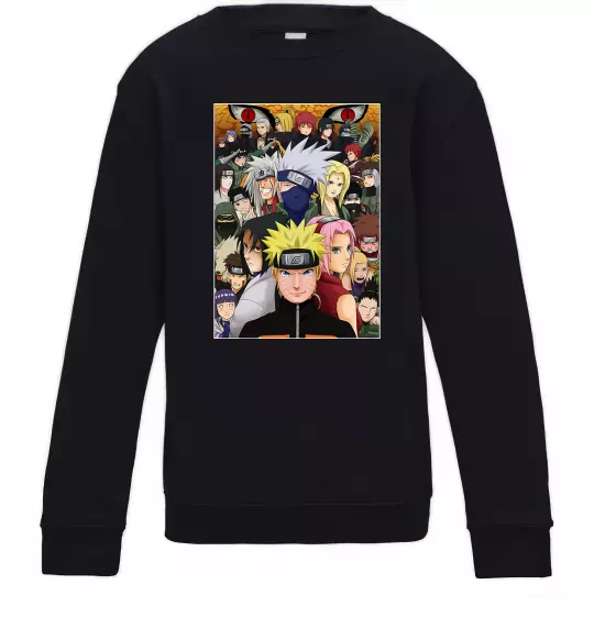 Детский Свитшот Аніме Наруто персонажі Черный фото
