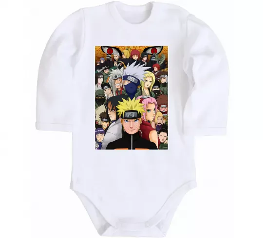 Дитячий бодік Аніме Наруто персонажі Білий фото