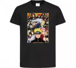 Детская футболка Аніме Наруто персонажі Черный фото