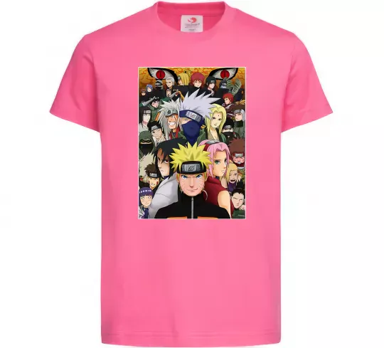 Детская футболка Аніме Наруто персонажі Ярко-розовый фото