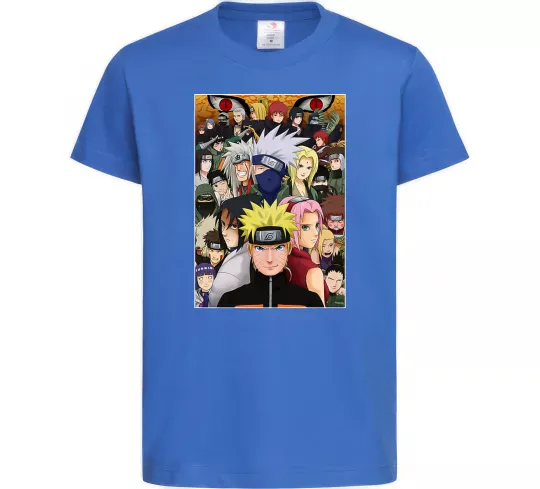 Детская футболка Аніме Наруто персонажі Ярко-синий фото