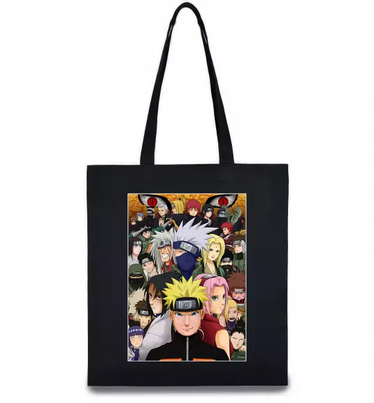 Эко-сумка Аніме Наруто персонажі Черный фото
