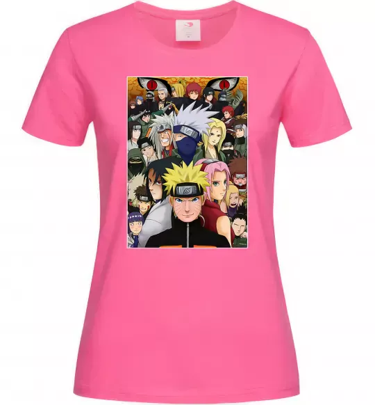 Жіноча футболка Аніме Наруто персонажі Яскраво-рожевий фото