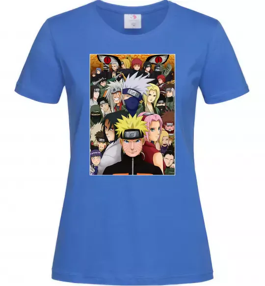 Жіноча футболка Аніме Наруто персонажі Яскраво-синій фото