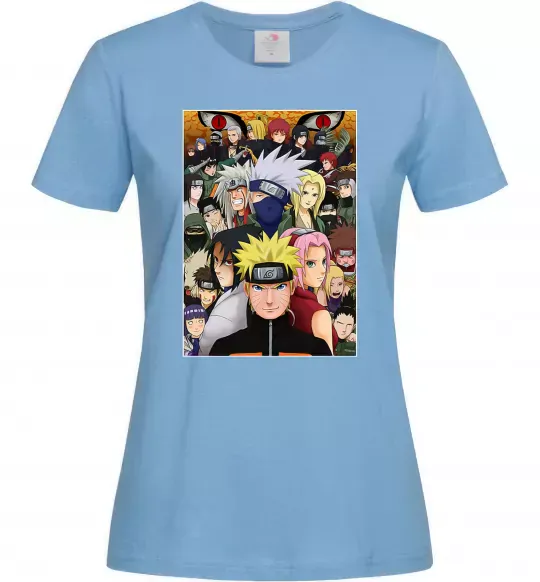 Жіноча футболка Аніме Наруто персонажі Блакитний фото