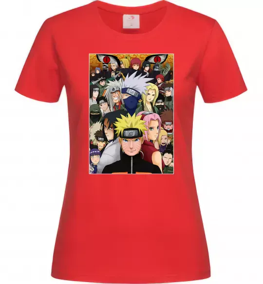 Жіноча футболка Аніме Наруто персонажі Червоний фото