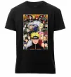 Чоловіча преміум футболка Аніме Наруто персонажі Чорний фото