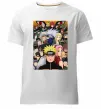 Чоловіча преміум футболка Аніме Наруто персонажі Білий фото