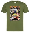 Чоловіча футболка Аніме Наруто персонажі Оливковий фото