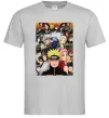 Чоловіча футболка Аніме Наруто персонажі Сірий фото