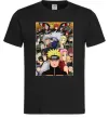 Чоловіча футболка Аніме Наруто персонажі Чорний фото