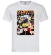 Чоловіча футболка Аніме Наруто персонажі Білий фото