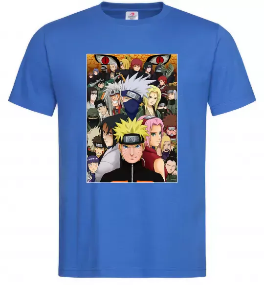 Чоловіча футболка Аніме Наруто персонажі Яскраво-синій фото
