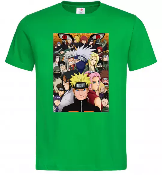 Чоловіча футболка Аніме Наруто персонажі Зелений фото