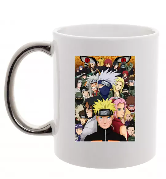 Чашка с цветной ручкой Аніме Наруто персонажі Серебро фото