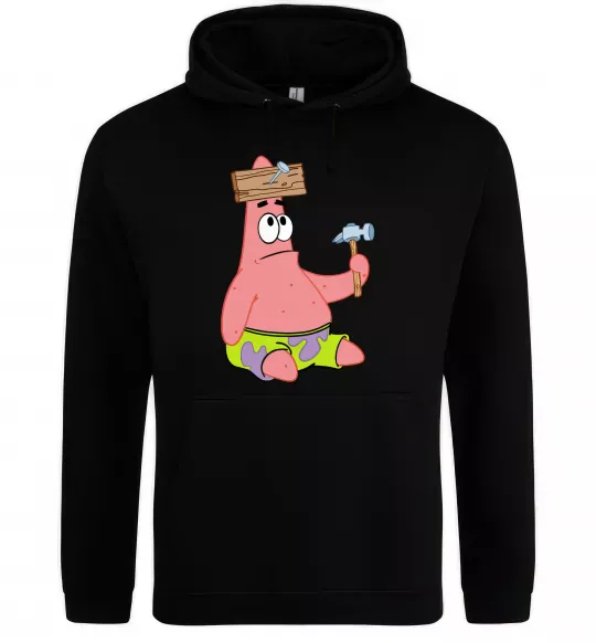 Чоловіча толстовка (худі) Патрік і цвяхи Чорний фото