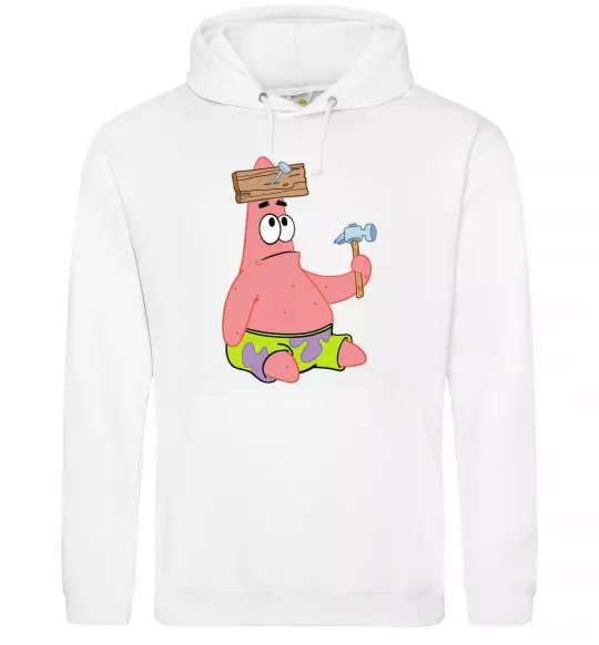 Чоловіча толстовка (худі) Патрік і цвяхи Білий фото