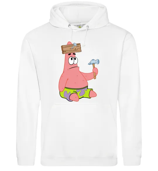 Жіноча толстовка (худі) Патрік і цвяхи Білий фото