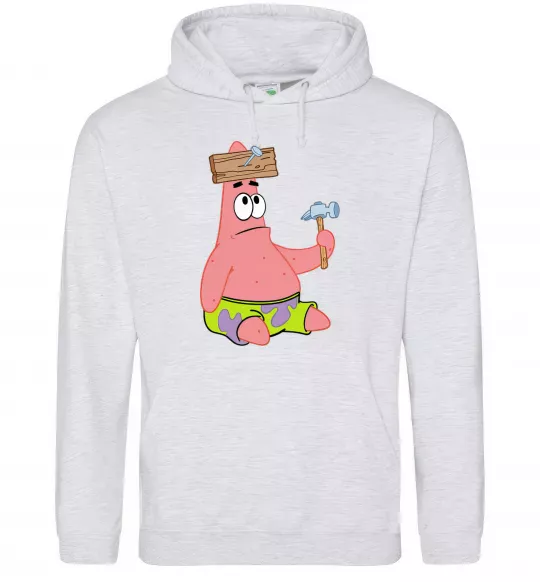 Жіноча толстовка (худі) Патрік і цвяхи Сірий меланж фото