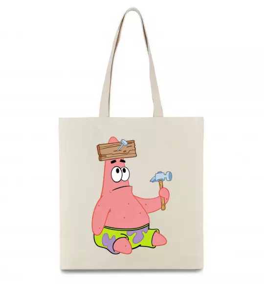 Еко-сумка Патрік і цвяхи Бежевий фото