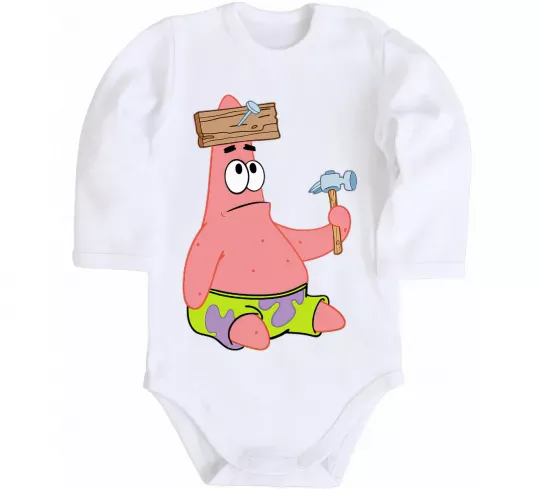 Детский боди Патрік і цвяхи Белый фото