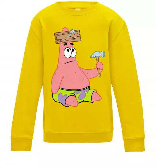 Детский Свитшот Патрік і цвяхи Солнечно желтый фото