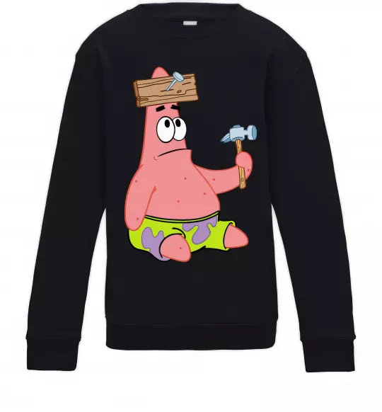 Детский Свитшот Патрік і цвяхи Черный фото