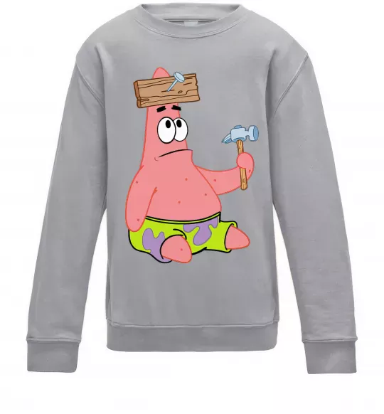 Детский Свитшот Патрік і цвяхи Серый меланж фото