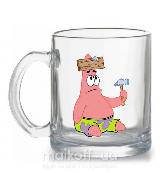Чашка стеклянная Патрік і цвяхи Прозрачный фото