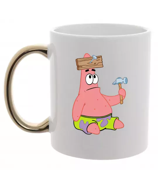 Чашка с цветной ручкой Патрік і цвяхи Золото фото