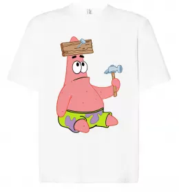 Футболка Оверсайз Спанч Боб на скейті Белый фото