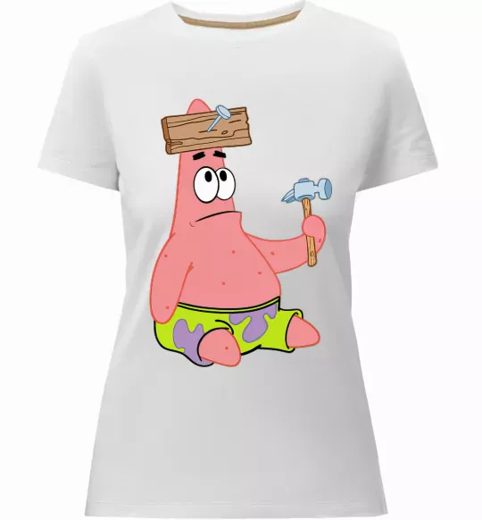 Женская премиум футболка Патрік і цвяхи Белый фото