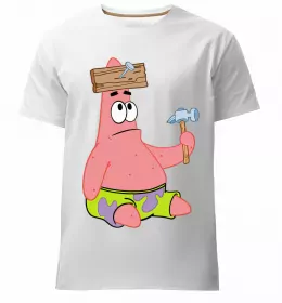 Мужская премиум футболка Sponge Bob grange Белый фото