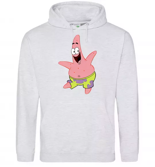 Женская толстовка (худи) Патрік танцює Серый меланж фото