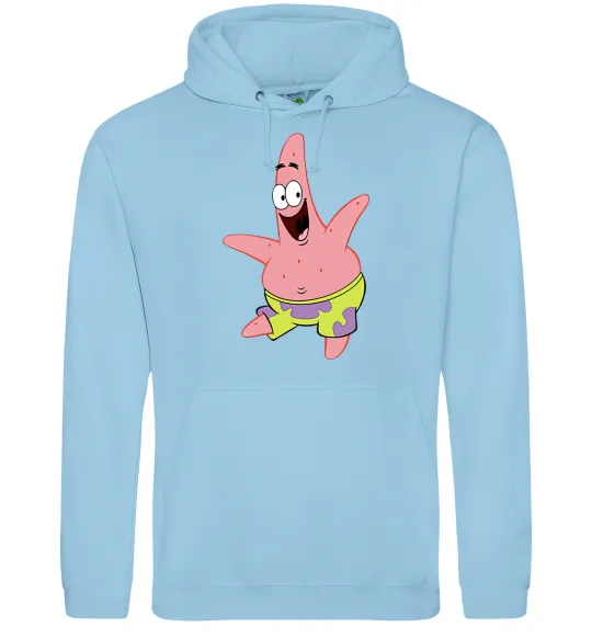 Жіноча толстовка (худі) Патрік танцює Блакитний фото