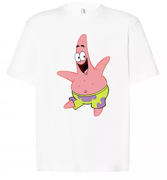 Футболка Оверсайз Патрік танцює Білий фото