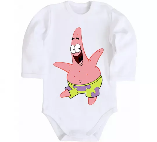 Дитячий бодік Патрік танцює Білий фото