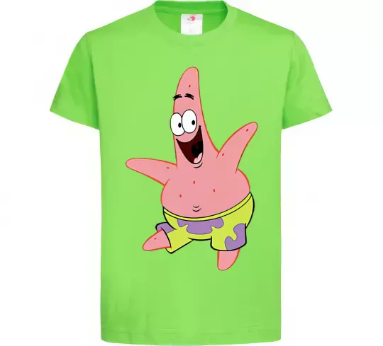 Дитяча футболка Патрік танцює Лаймовий фото