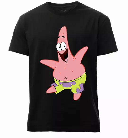 Мужская премиум футболка Патрік танцює Черный фото