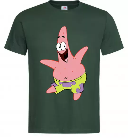 Мужская футболка Патрік танцює Темно-зеленый фото