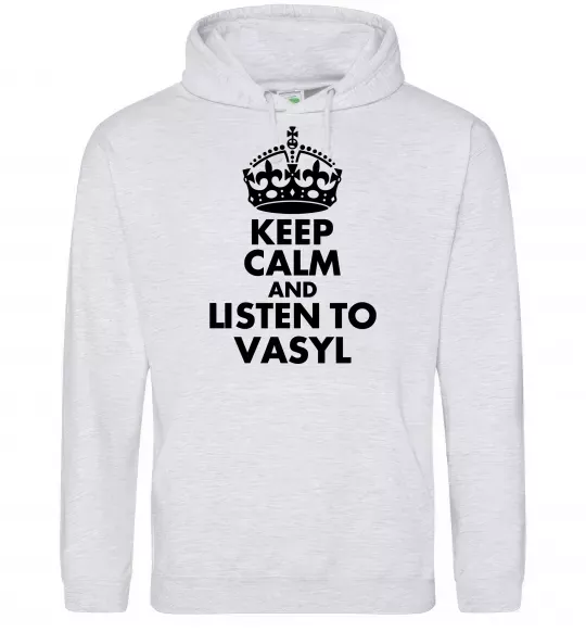 Женская толстовка (худи) Listen to Vasyl Серый меланж фото