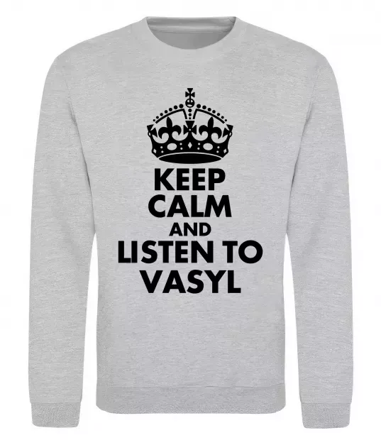 Свитшот Listen to Vasyl Серый меланж фото