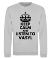 Свитшот Listen to Vasyl Серый меланж фото