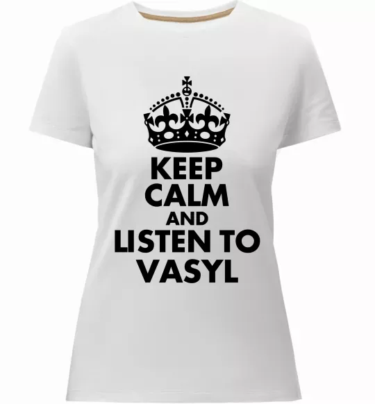 Женская премиум футболка Listen to Vasyl Белый фото