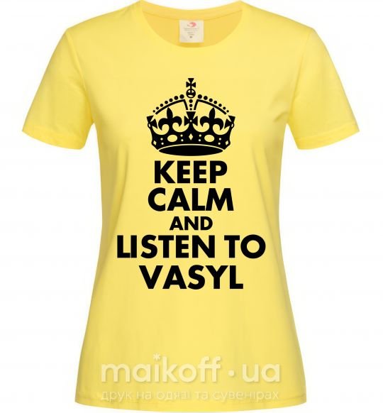 Жіноча футболка Listen to Vasyl Лимонний фото